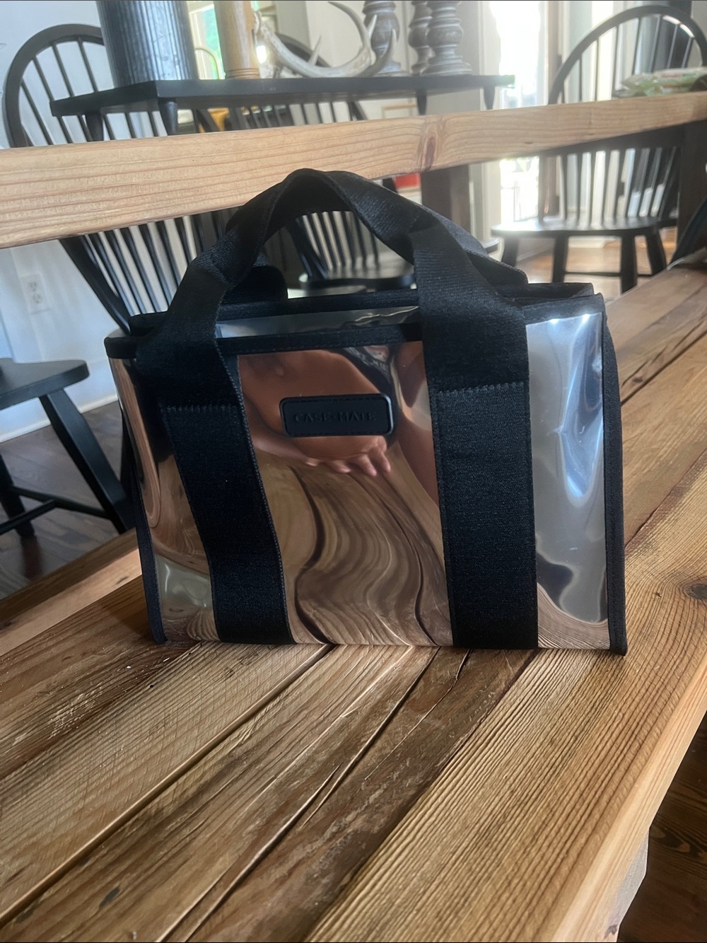 Casemate Jelly Tote stadium Bag Chrome Silver with Black Trim
